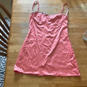 Pink satin dress